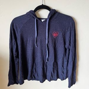 Fred Segal Heart Sweater XS Navy Blue